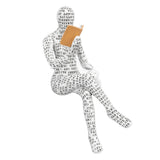 Women Thinker Statue Unique Resin Pulp Reading Women Figurine Decor for Home Office Library W310 11 - Close-Up Angle