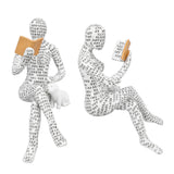 Women Thinker Statue Unique Resin Pulp Reading Women Figurine Decor for Home Office Library W310 11 - Extra Image