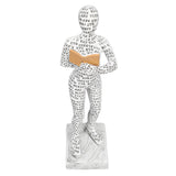Women Thinker Statue Unique Resin Pulp Reading Women Figurine Decor for Home Office Library W310 12 - Rear View
