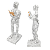 Women Thinker Statue Unique Resin Pulp Reading Women Figurine Decor for Home Office Library W310 12