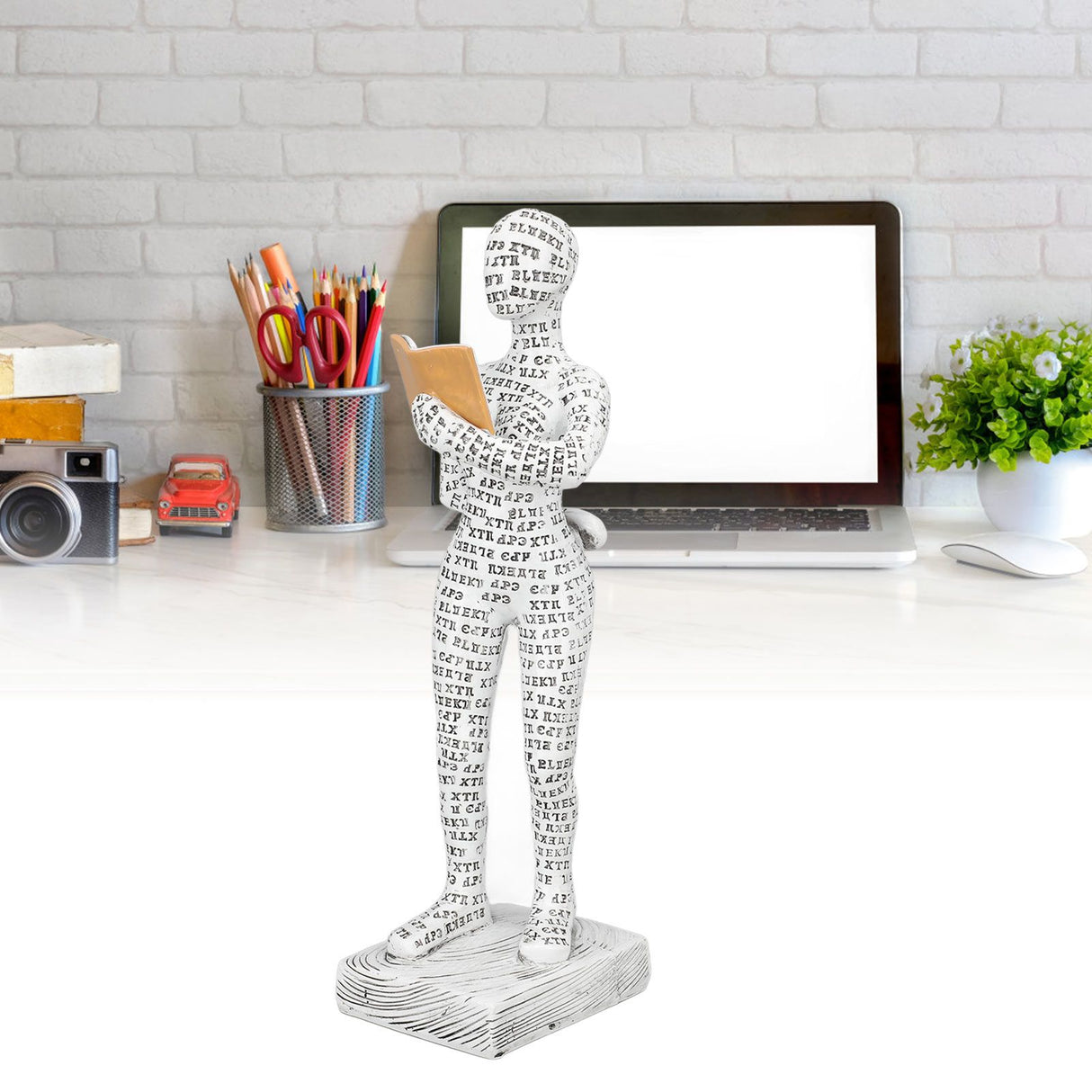 Women Thinker Statue Unique Resin Pulp Reading Women Figurine Decor for Home Office Library W310 12