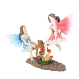 Fairy Statue Ornament Seesaw Figure Resin Realistic Figurine Decoration for Garden Home Living Room Office - Top-Down View
