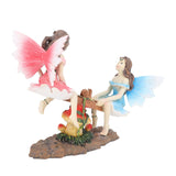 Fairy Statue Ornament Seesaw Figure Resin Realistic Figurine Decoration for Garden Home Living Room Office - 45-Degree Angle