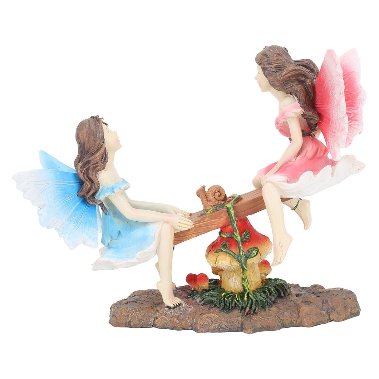 Fairy Statue Ornament Seesaw Figure Resin Realistic Figurine Decoration for Garden Home Living Room Office