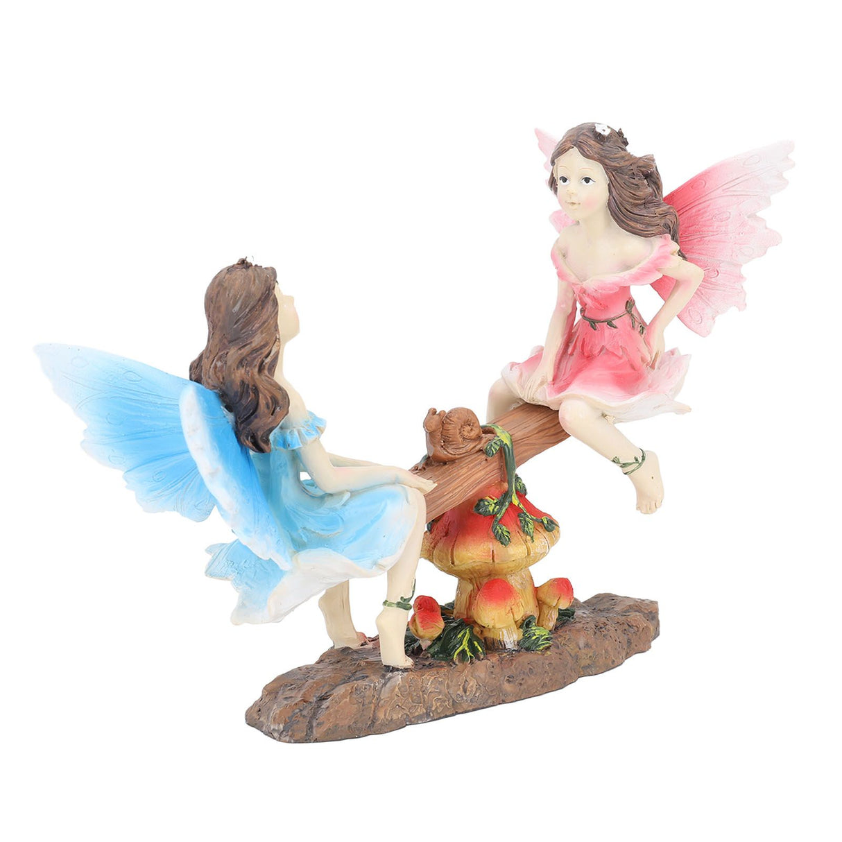 Fairy Statue Ornament Seesaw Figure Resin Realistic Figurine Decoration for Garden Home Living Room Office