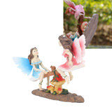 Fairy Statue Ornament Seesaw Figure Resin Realistic Figurine Decoration for Garden Home Living Room Office - Extra Image