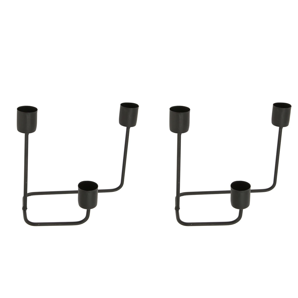 2 Pcs 3 Arm Candle Holder Black Simple Modern Candlestick Holder Decorative Candelabra for Wedding Party