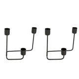 2 Pcs 3 Arm Candle Holder Black Simple Modern Candlestick Holder Decorative Candelabra for Wedding Party