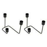 2 Pcs 3 Arm Candle Holder Black Simple Modern Candlestick Holder Decorative Candelabra for Wedding Party