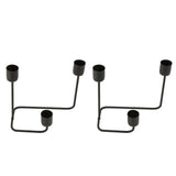 2 Pcs 3 Arm Candle Holder Black Simple Modern Candlestick Holder Decorative Candelabra for Wedding Party