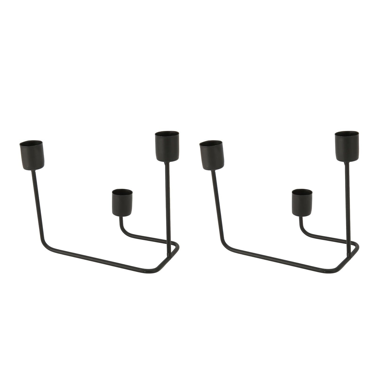 2 Pcs 3 Arm Candle Holder Black Simple Modern Candlestick Holder Decorative Candelabra for Wedding Party