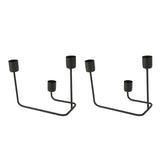 2 Pcs 3 Arm Candle Holder Black Simple Modern Candlestick Holder Decorative Candelabra for Wedding Party - 45-Degree Angle