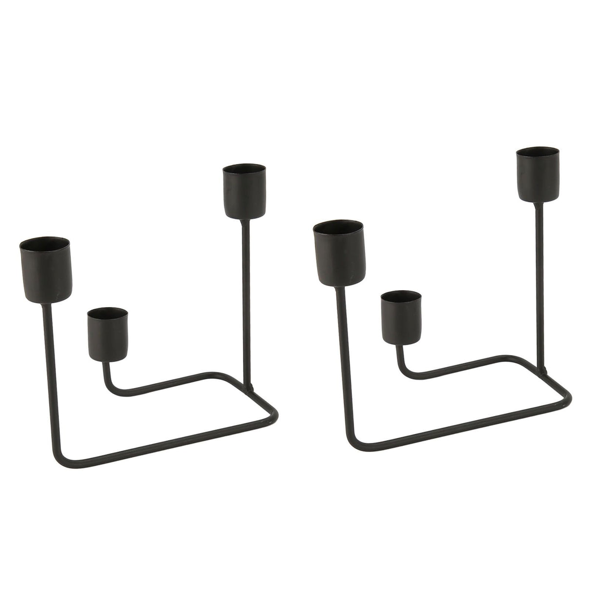 2 Pcs 3 Arm Candle Holder Black Simple Modern Candlestick Holder Decorative Candelabra for Wedding Party