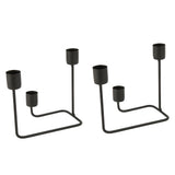 2 Pcs 3 Arm Candle Holder Black Simple Modern Candlestick Holder Decorative Candelabra for Wedding Party