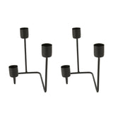2 Pcs 3 Arm Candle Holder Black Simple Modern Candlestick Holder Decorative Candelabra for Wedding Party