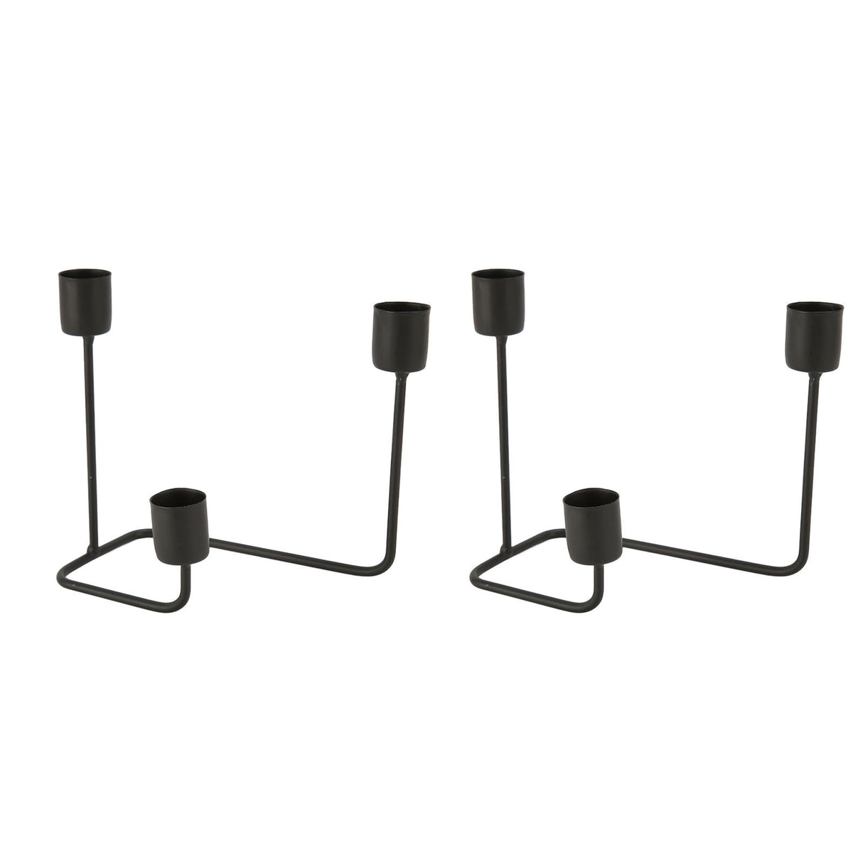 2 Pcs 3 Arm Candle Holder Black Simple Modern Candlestick Holder Decorative Candelabra for Wedding Party