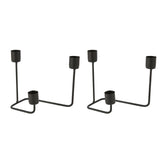 2 Pcs 3 Arm Candle Holder Black Simple Modern Candlestick Holder Decorative Candelabra for Wedding Party - Extra Image