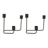 2 Pcs 3 Arm Candle Holder Black Simple Modern Candlestick Holder Decorative Candelabra for Wedding Party - Extra Image