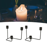 2 Pcs 3 Arm Candle Holder Black Simple Modern Candlestick Holder Decorative Candelabra for Wedding Party