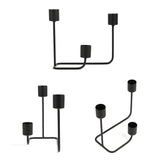 2 Pcs 3 Arm Candle Holder Black Simple Modern Candlestick Holder Decorative Candelabra for Wedding Party