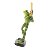 Frog Statue Resin Sports Frog Figurine Decor Sculpture Statue Crafts for Outdoor Garden Patio Lawn Bonsai Porch Play Baseball