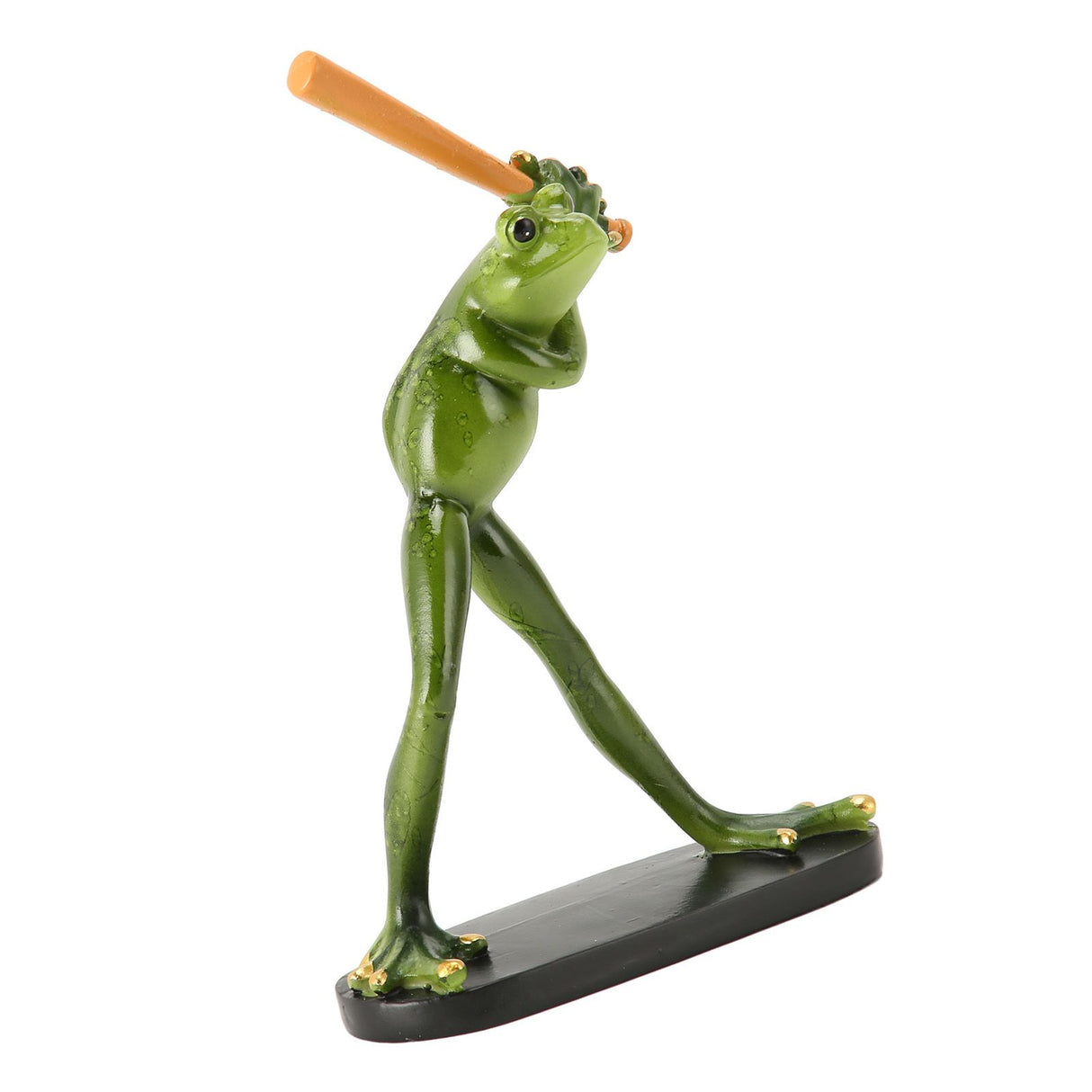 Frog Statue Resin Sports Frog Figurine Decor Sculpture Statue Crafts for Outdoor Garden Patio Lawn Bonsai Porch Play Baseball
