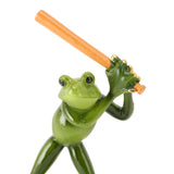 Frog Statue Resin Sports Frog Figurine Decor Sculpture Statue Crafts for Outdoor Garden Patio Lawn Bonsai Porch Play Baseball
