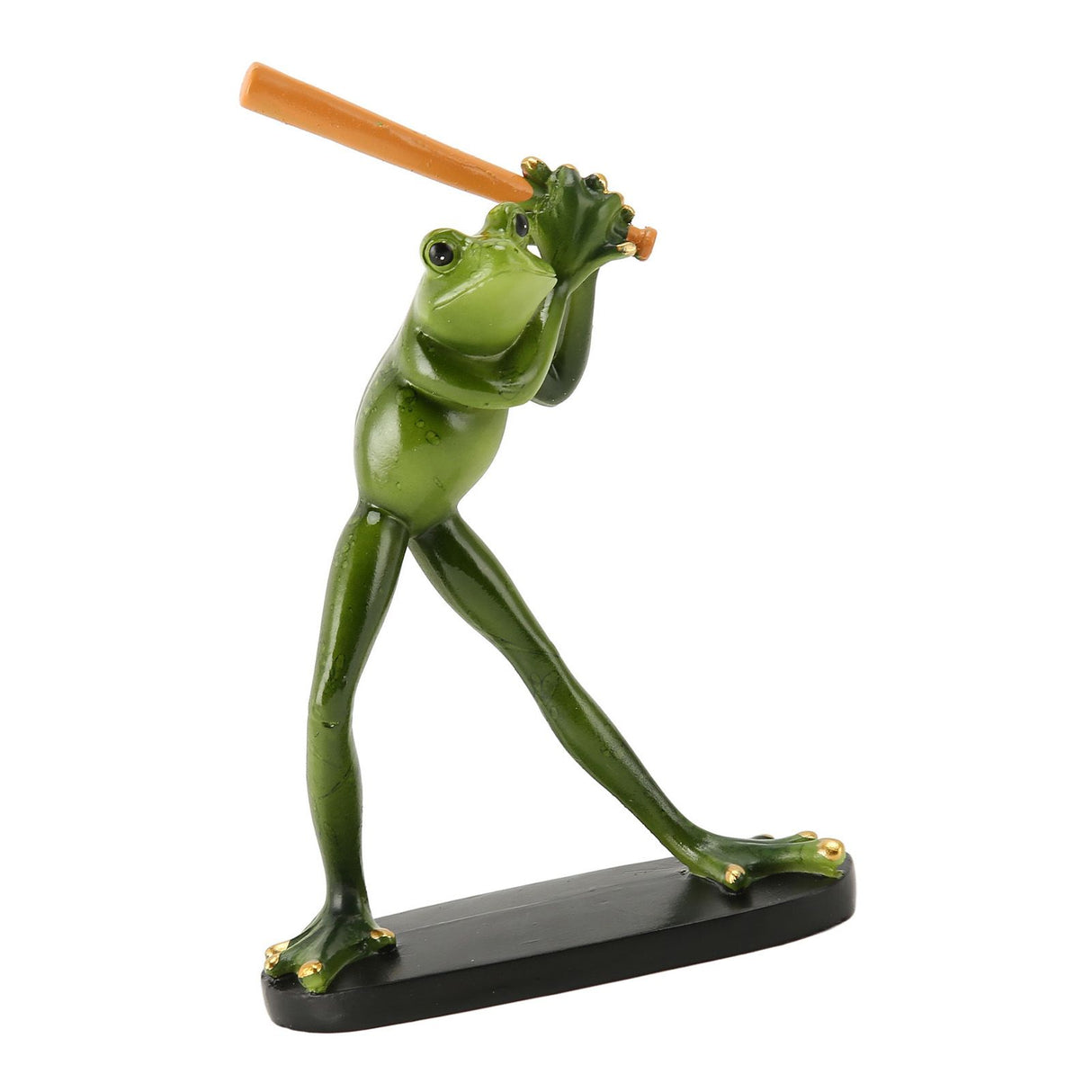 Frog Statue Resin Sports Frog Figurine Decor Sculpture Statue Crafts for Outdoor Garden Patio Lawn Bonsai Porch Play Baseball