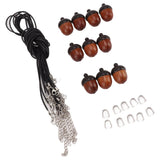 10PCS Wooden Nut Acorn Pendant Necklace Acorn Box Clasp Nylon Cord Kits DIY Pendant Decorations for Women Men Daily Party - Side View