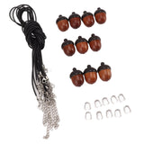 10PCS Wooden Nut Acorn Pendant Necklace Acorn Box Clasp Nylon Cord Kits DIY Pendant Decorations for Women Men Daily Party