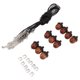 10PCS Wooden Nut Acorn Pendant Necklace Acorn Box Clasp Nylon Cord Kits DIY Pendant Decorations for Women Men Daily Party