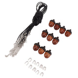 10PCS Wooden Nut Acorn Pendant Necklace Acorn Box Clasp Nylon Cord Kits DIY Pendant Decorations for Women Men Daily Party