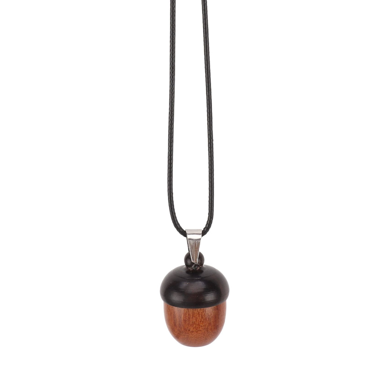 10PCS Wooden Nut Acorn Pendant Necklace Acorn Box Clasp Nylon Cord Kits DIY Pendant Decorations for Women Men Daily Party
