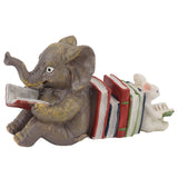 Figurine Statue Ornament Elephant Bunny Reading Resin Long Lasting Garden Sculpture Decor for Desk Outdoor Yard Office