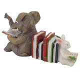 Figurine Statue Ornament Elephant Bunny Reading Resin Long Lasting Garden Sculpture Decor for Desk Outdoor Yard Office - Front View