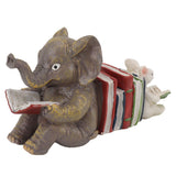 Figurine Statue Ornament Elephant Bunny Reading Resin Long Lasting Garden Sculpture Decor for Desk Outdoor Yard Office - Side View