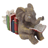 Figurine Statue Ornament Elephant Bunny Reading Resin Long Lasting Garden Sculpture Decor for Desk Outdoor Yard Office - Close-Up Angle