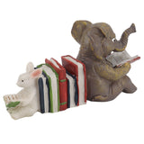 Figurine Statue Ornament Elephant Bunny Reading Resin Long Lasting Garden Sculpture Decor for Desk Outdoor Yard Office - Extra Image