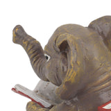Figurine Statue Ornament Elephant Bunny Reading Resin Long Lasting Garden Sculpture Decor for Desk Outdoor Yard Office - Extra Image