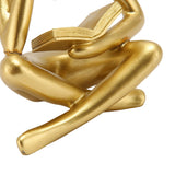 Thinker Reading Statue Resin Sitting Figure Abstract Art Ornament for Living Room Cabinet Decoration Gold
