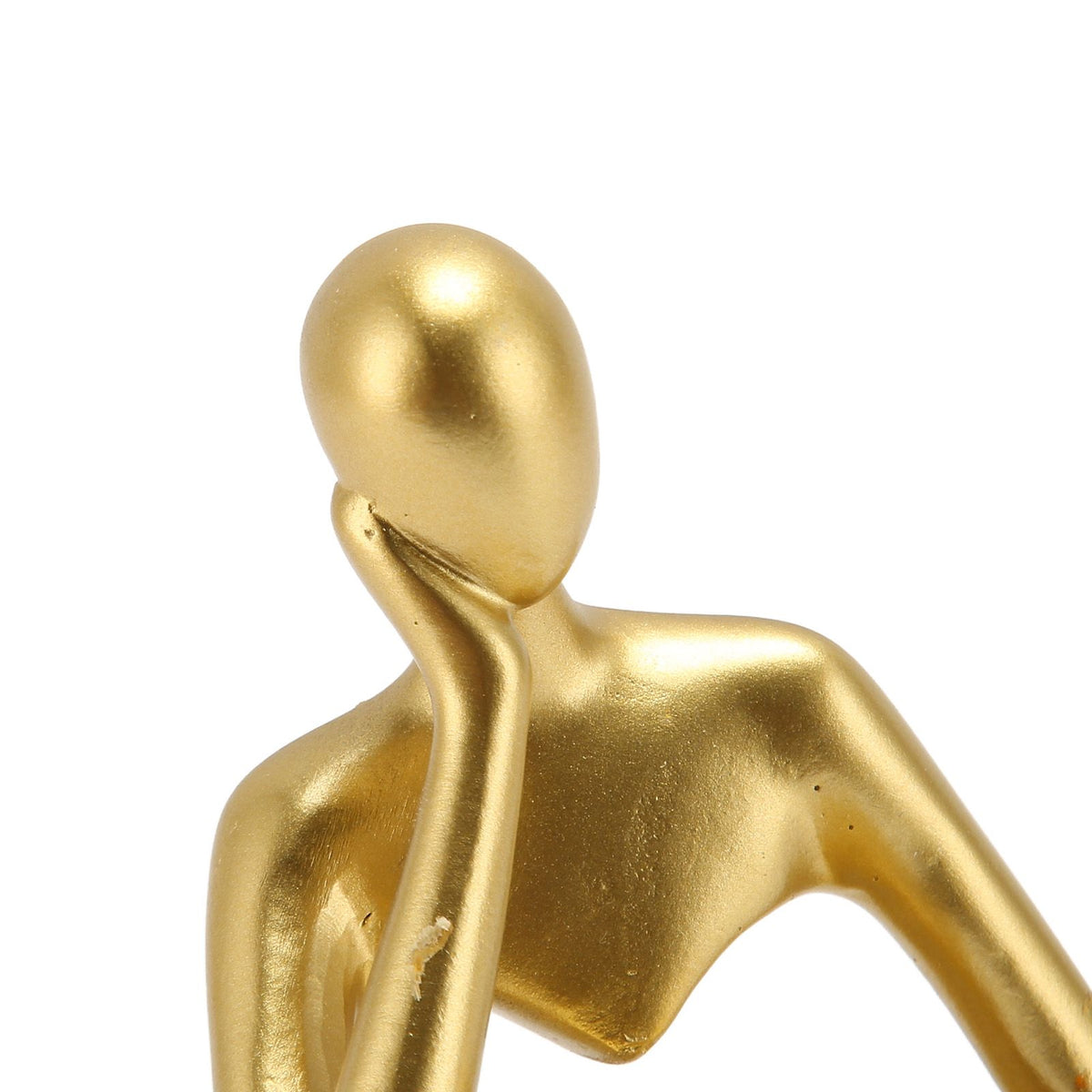 Thinker Reading Statue Resin Sitting Figure Abstract Art Ornament for Living Room Cabinet Decoration Gold