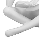 Thinker Reading Statue Resin Sitting Figure Abstract Art Ornament for Living Room Cabinet Decoration White