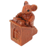 Church Mouse Statue Easy To Clean Brown Resin Church Mouse Resin Sculpture for Home