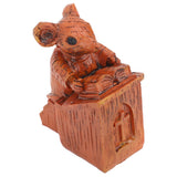 Church Mouse Statue Easy To Clean Brown Resin Church Mouse Resin Sculpture for Home