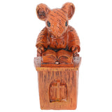 Church Mouse Statue Easy To Clean Brown Resin Church Mouse Resin Sculpture for Home - Top-Down View