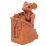 Church Mouse Statue Easy To Clean Brown Resin Church Mouse Resin Sculpture for Home