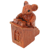 Church Mouse Statue Easy To Clean Brown Resin Church Mouse Resin Sculpture for Home