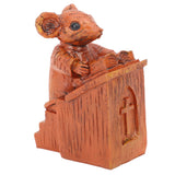 Church Mouse Statue Easy To Clean Brown Resin Church Mouse Resin Sculpture for Home - Extra Image