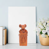 Church Mouse Statue Easy To Clean Brown Resin Church Mouse Resin Sculpture for Home - Extra Image