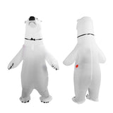 Inflatable Polar Bear Costume Reinforced Stitching Lightweight Reusable Waterproof Blow Up Animal Costumes for Halloween Cosplay - Front View